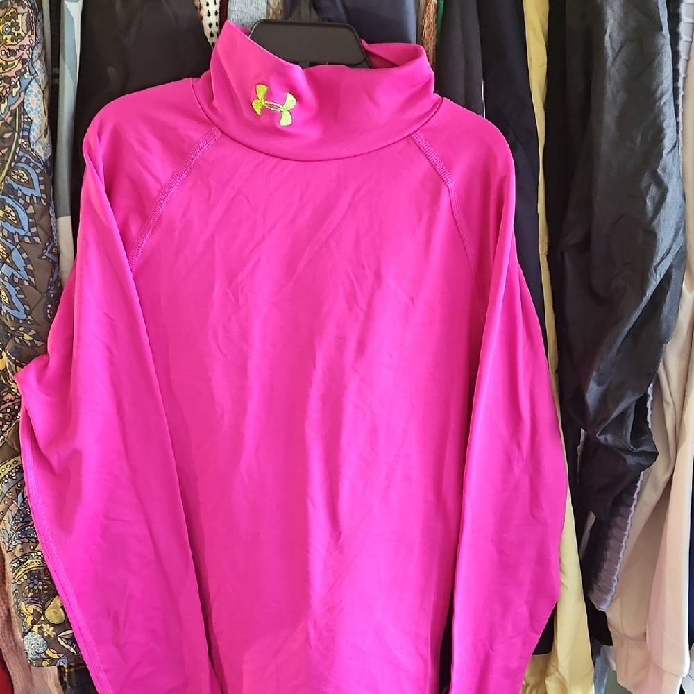 Under Armour Neon Pink High-Collar Top